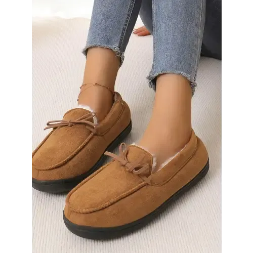 Cozy Gray Moccasin Slippers