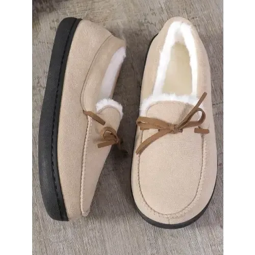 Cozy Gray Moccasin Slippers