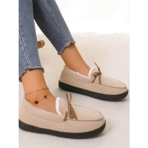 Cozy Gray Moccasin Slippers