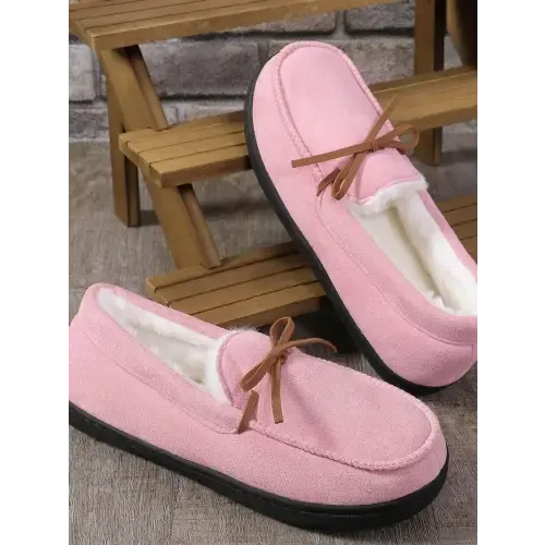 Cozy Gray Moccasin Slippers
