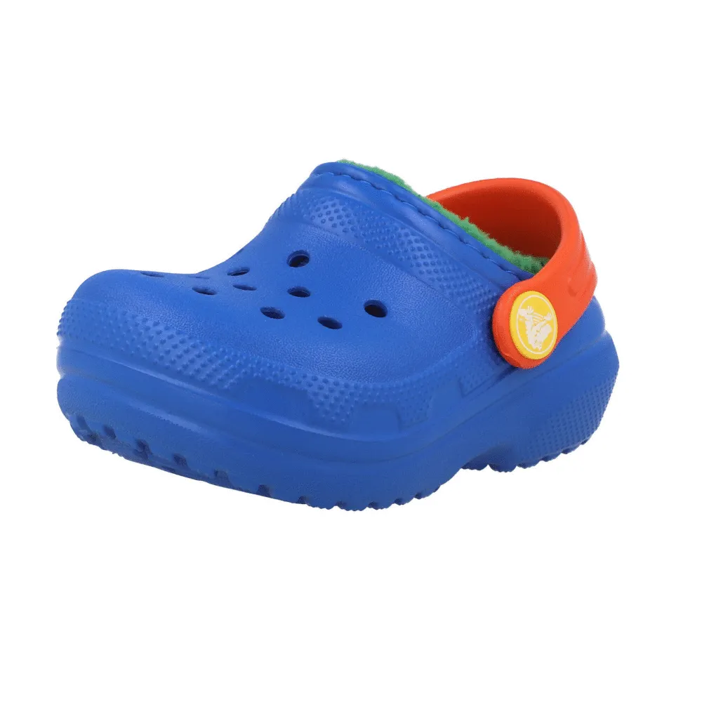 Crocs Kids Classic Lined Clog Blue Slippers