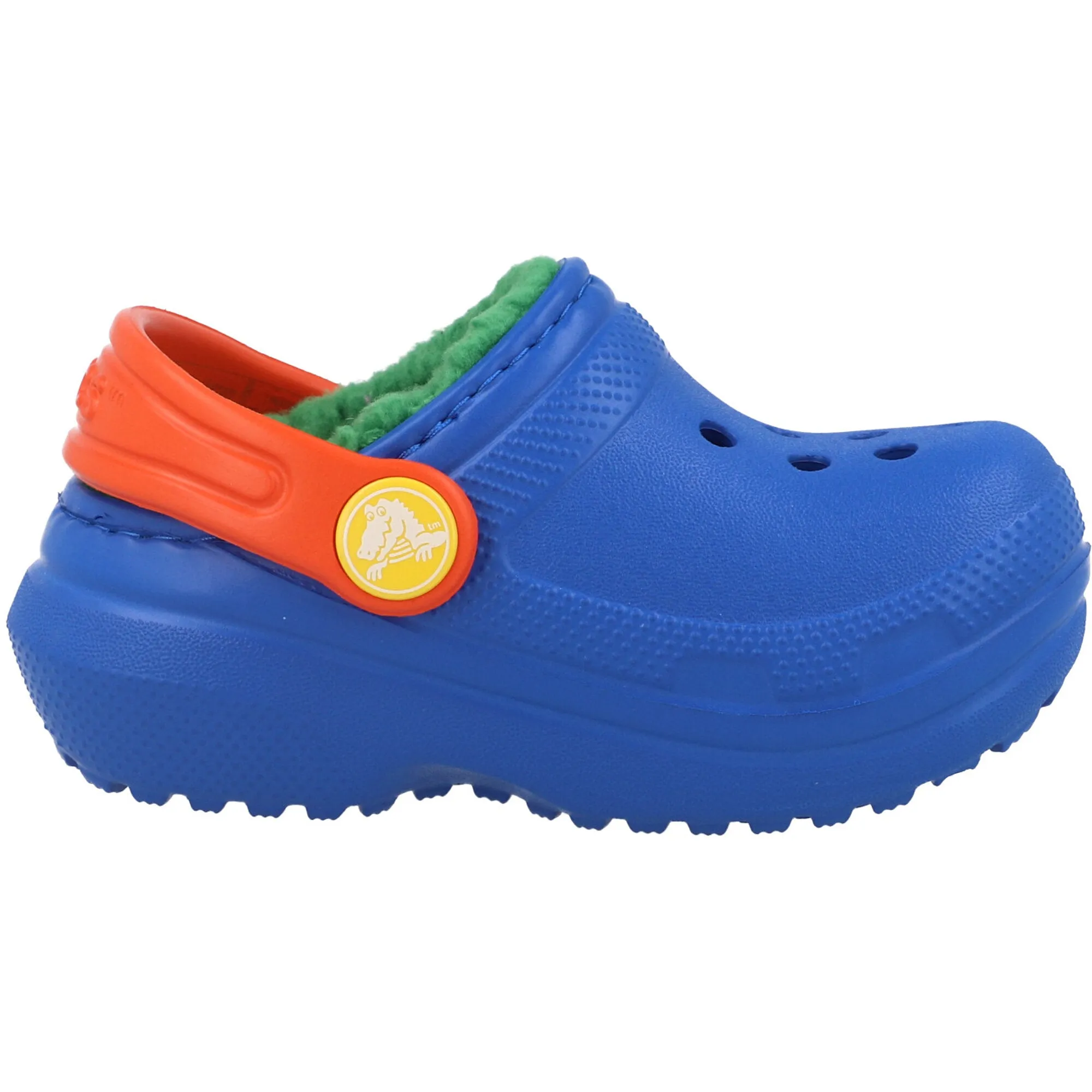 Crocs Kids Classic Lined Clog Blue Slippers