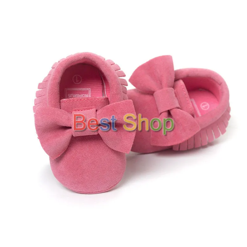Cute Butterfly-knot Tassels Baby Moccasin Quality Infant Babies First Walkers born Footwears Indoor Boots