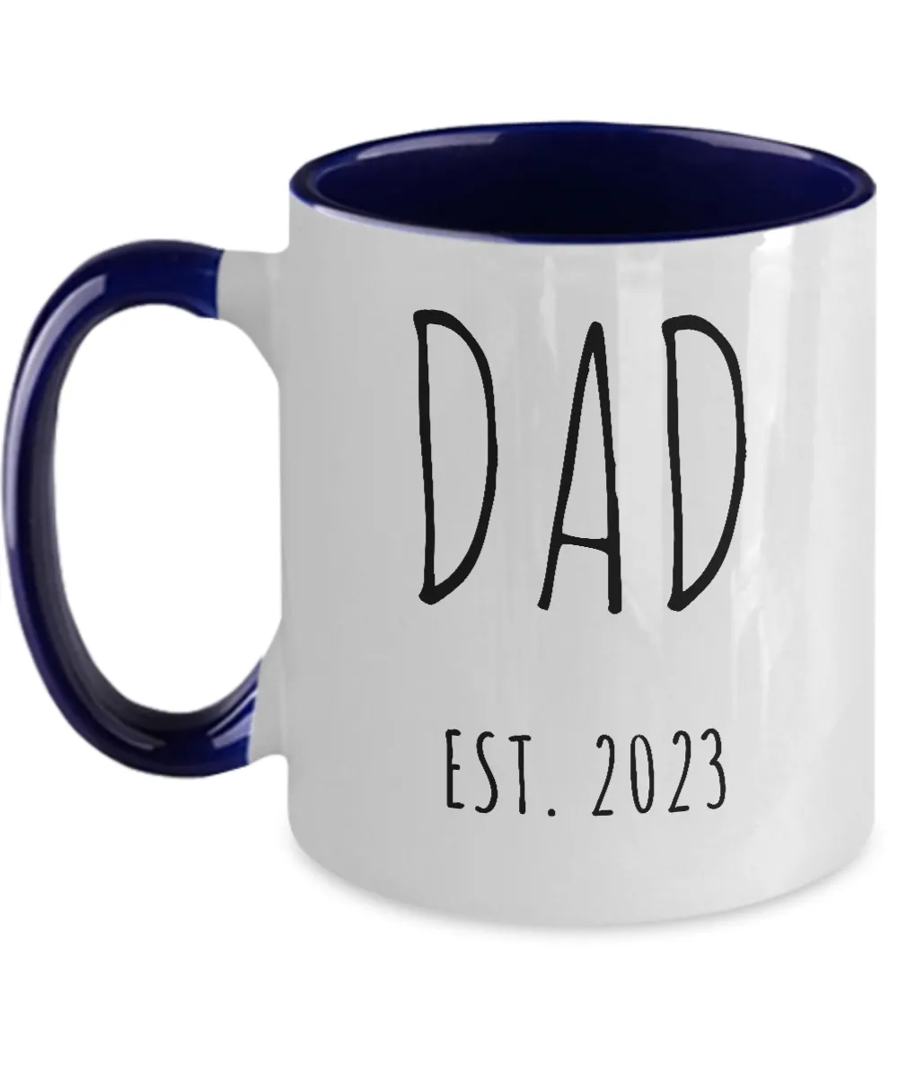 DAD EST 2023 Two-Tone Mug Coffee Cup Funny Gift
