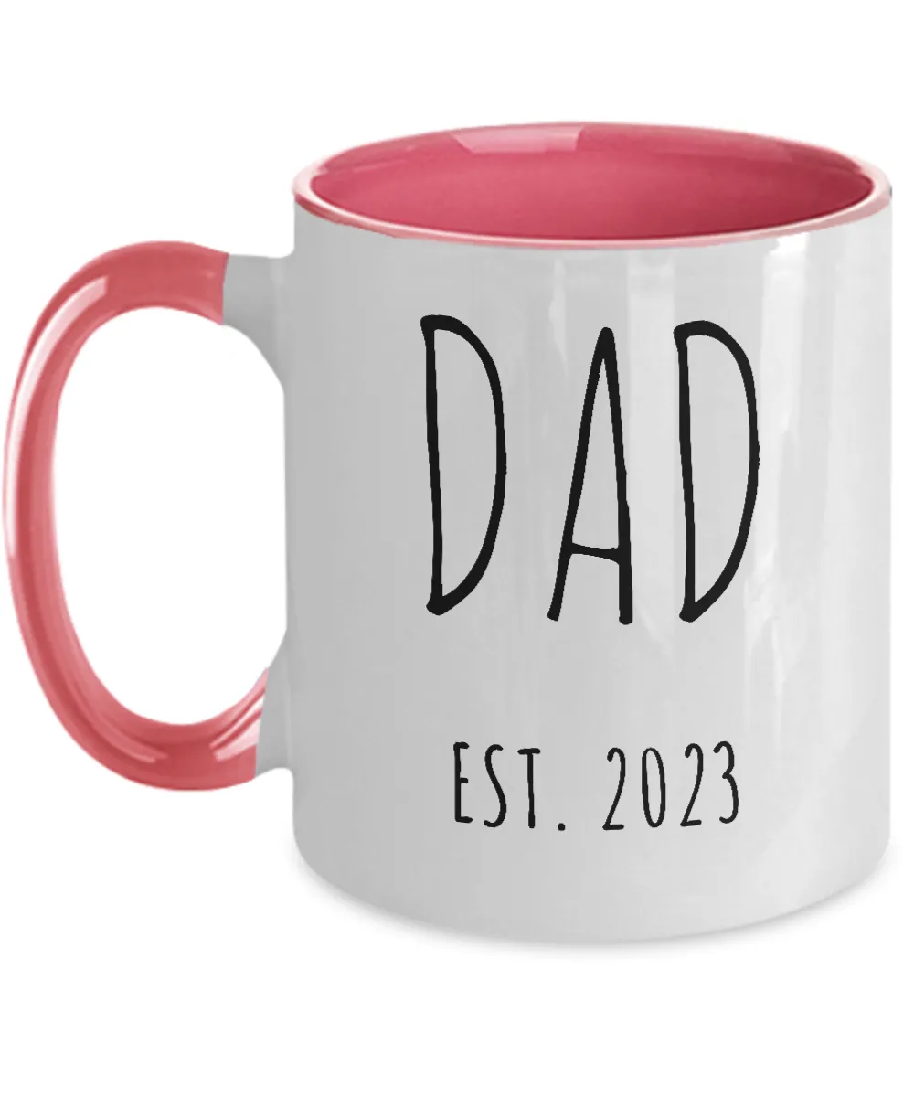 DAD EST 2023 Two-Tone Mug Coffee Cup Funny Gift