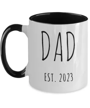 DAD EST 2023 Two-Tone Mug Coffee Cup Funny Gift