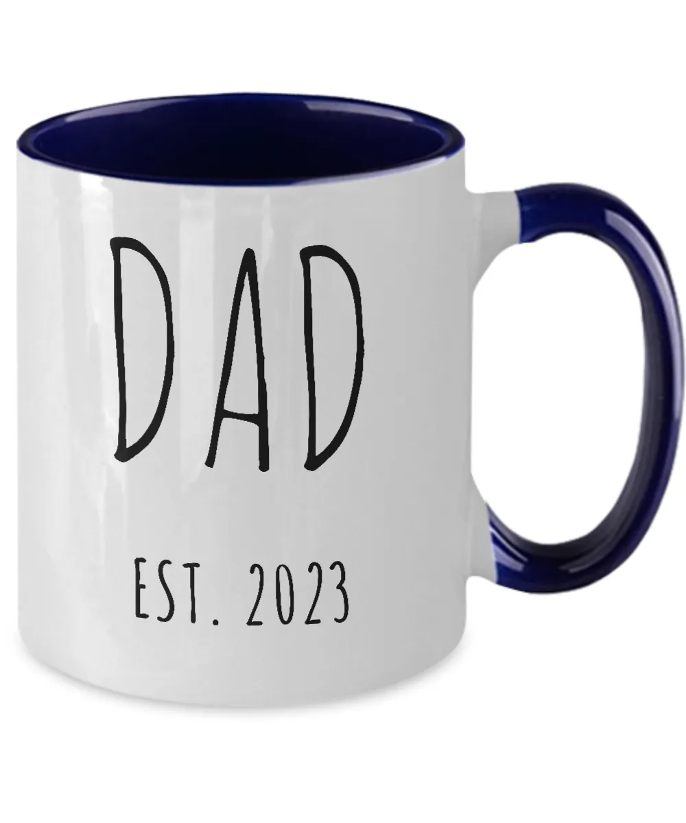 DAD EST 2023 Two-Tone Mug Coffee Cup Funny Gift