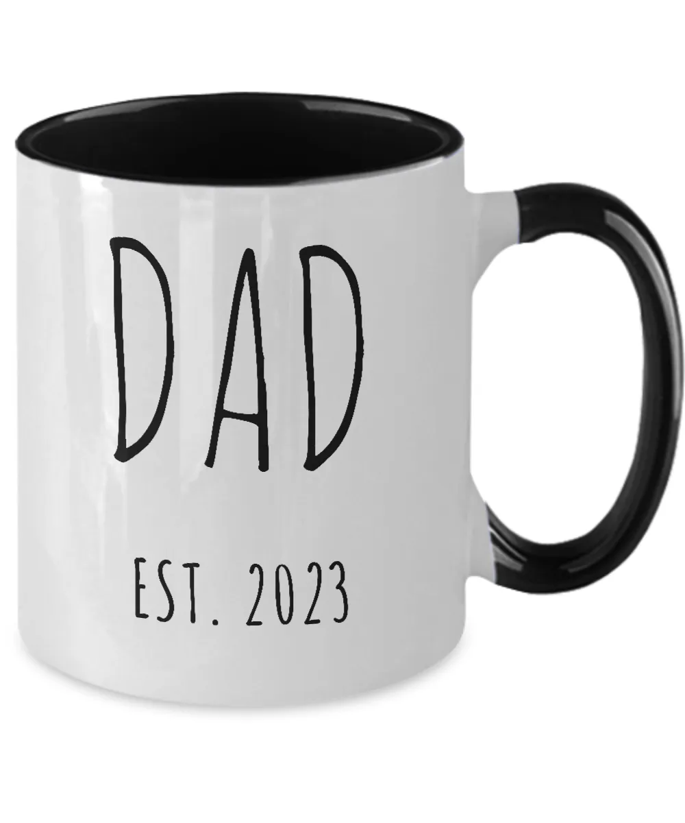 DAD EST 2023 Two-Tone Mug Coffee Cup Funny Gift