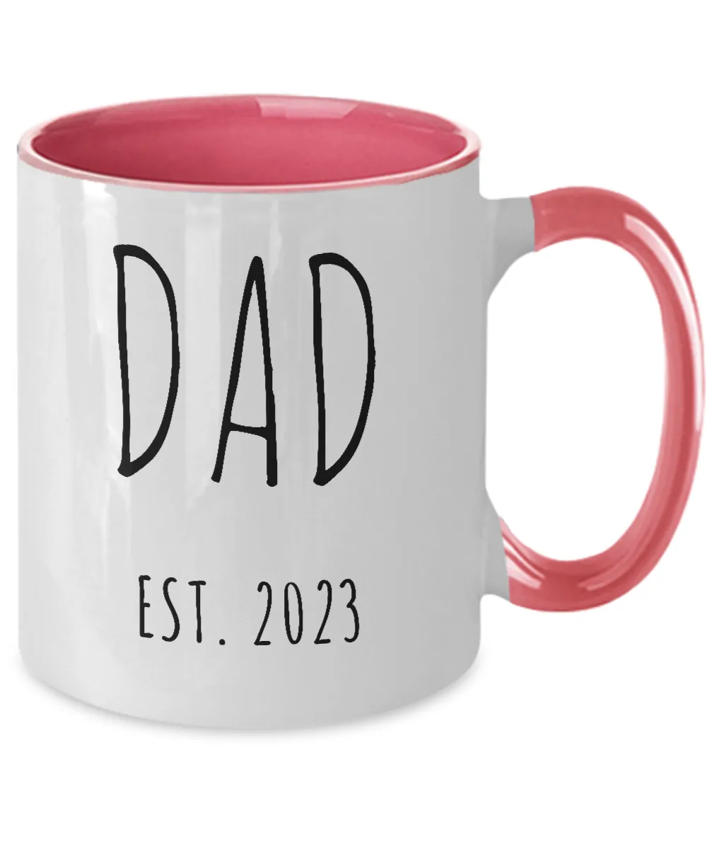 DAD EST 2023 Two-Tone Mug Coffee Cup Funny Gift