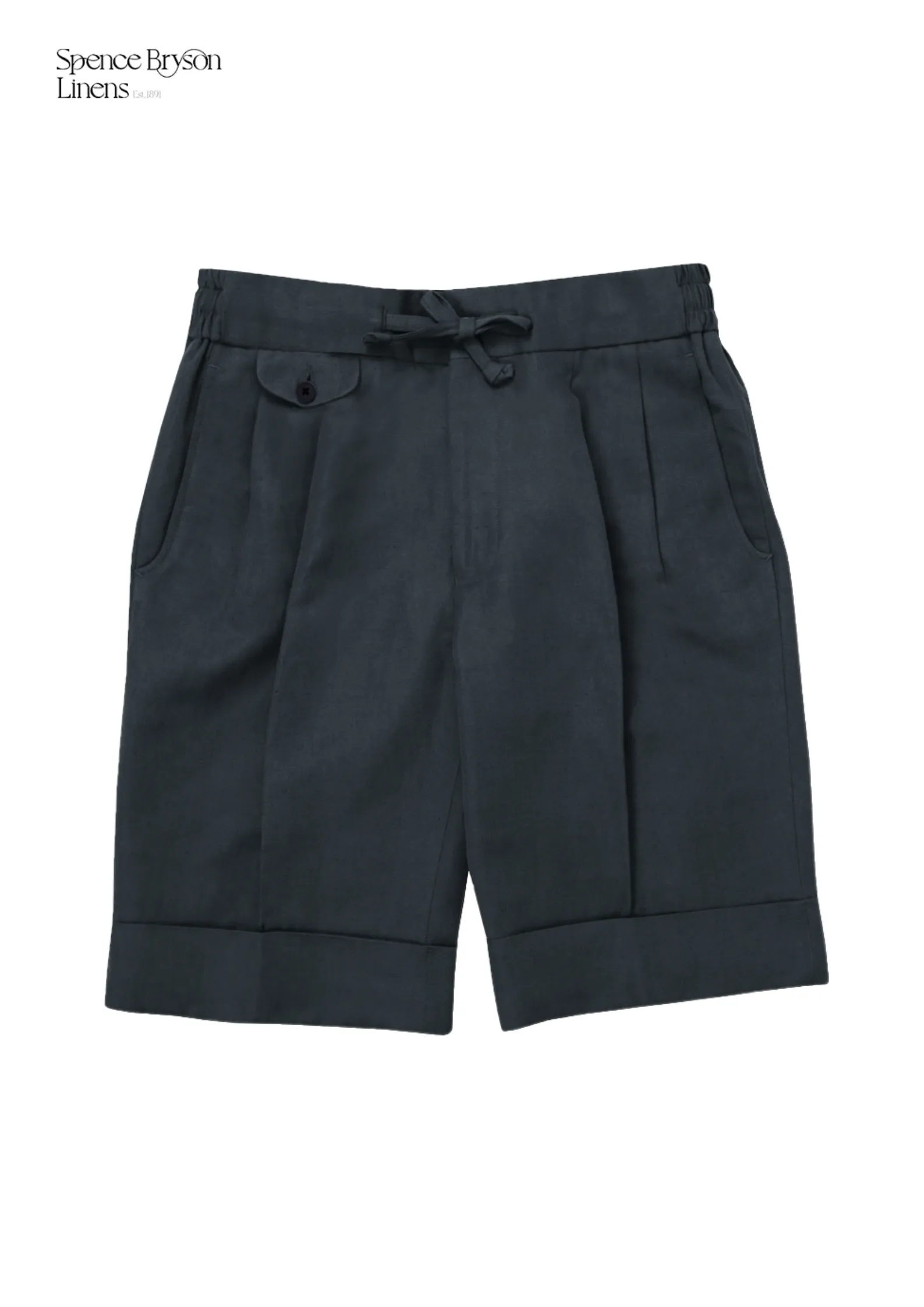 Dark Grey Linen Bermuda Shorts