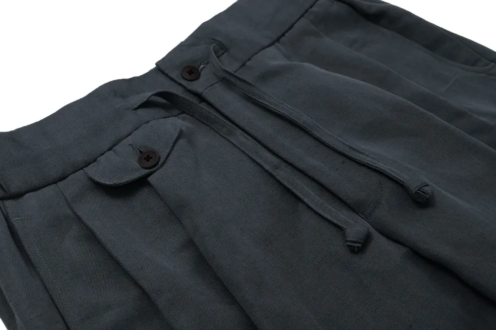 Dark Grey Linen Bermuda Shorts