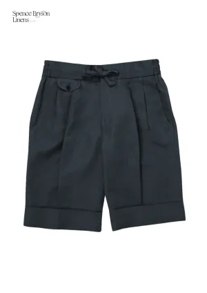 Dark Grey Linen Bermuda Shorts