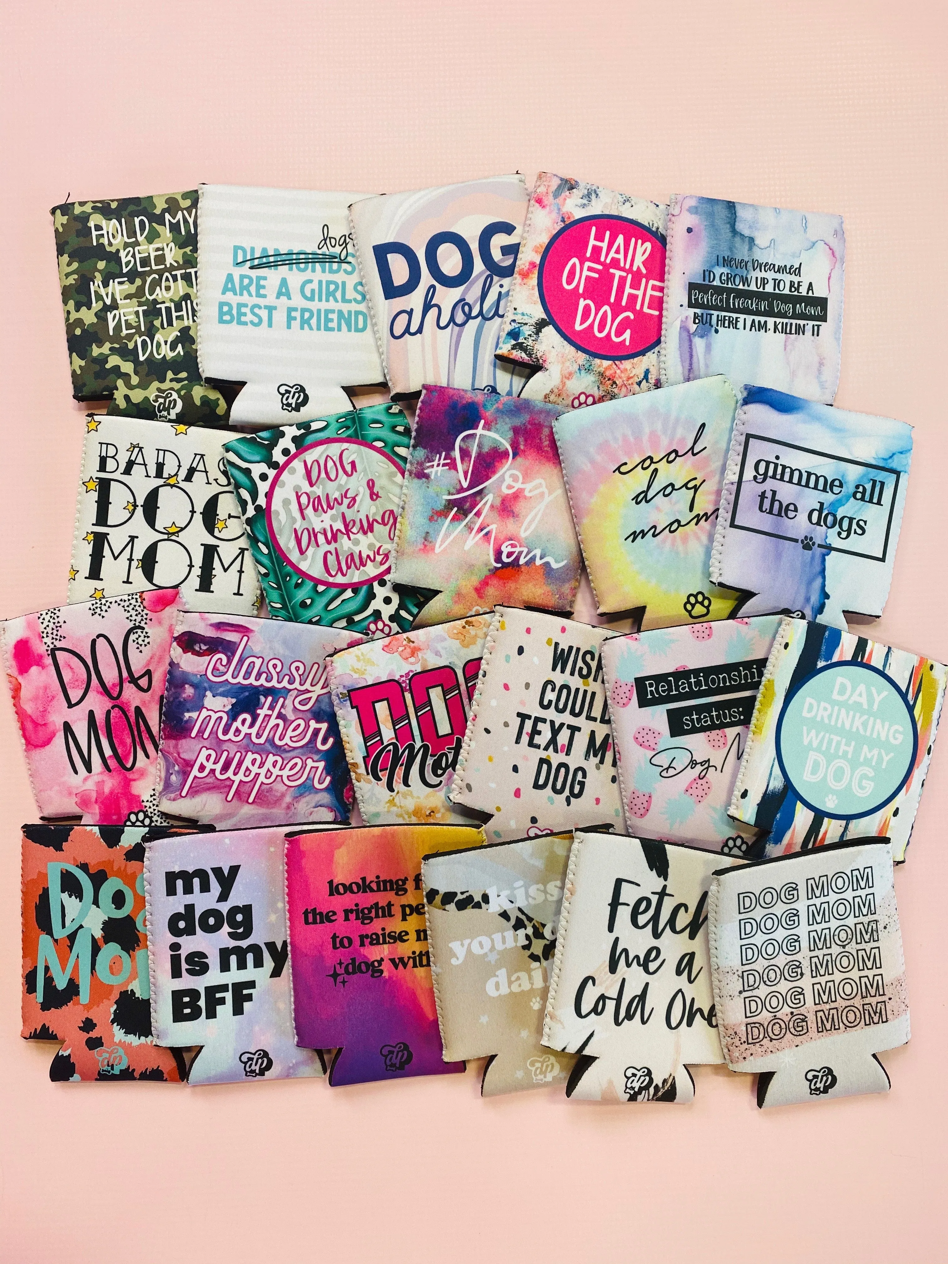 Dog Mom (Pink) Can Cooler