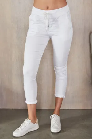 Drawstring crinkle joggers