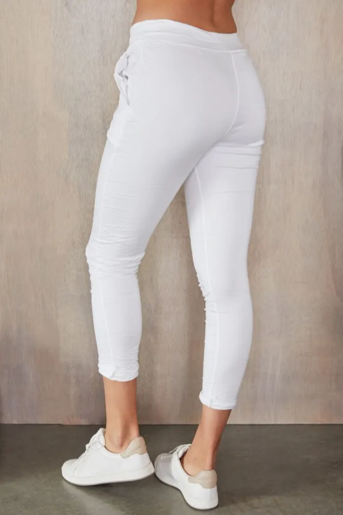 Drawstring crinkle joggers