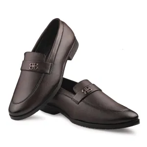 Dusk N Dazzling Brown Loafer Shoes  For Men