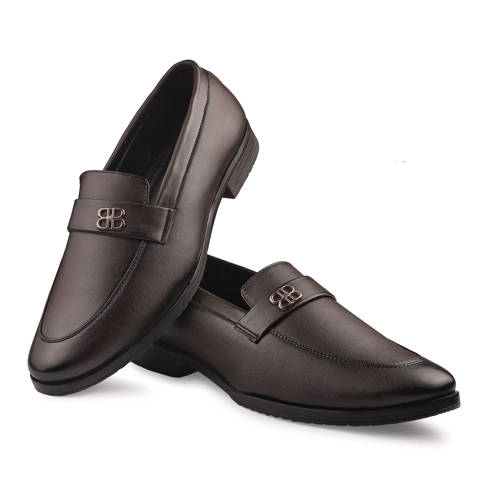 Dusk N Dazzling Brown Loafer Shoes  For Men