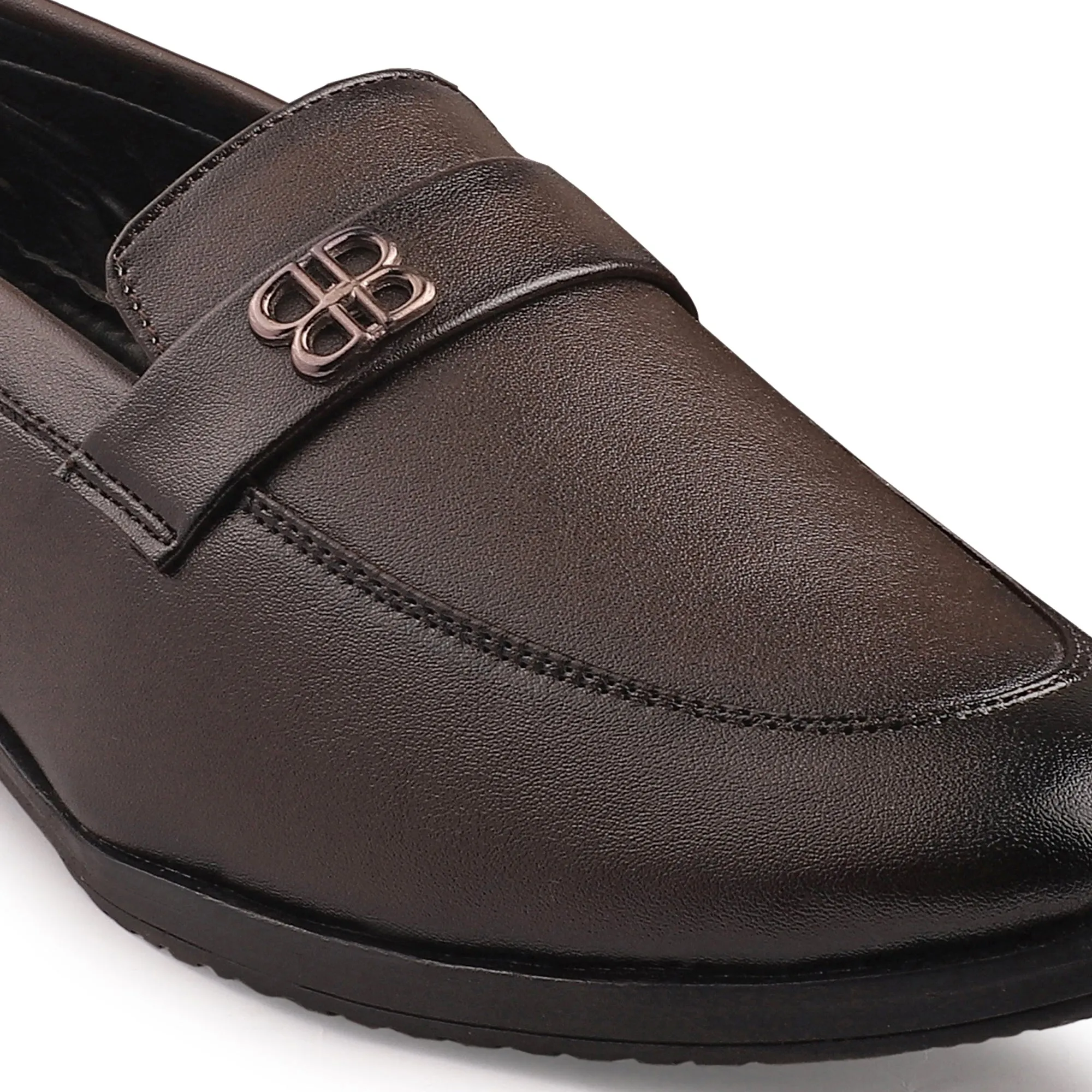 Dusk N Dazzling Brown Loafer Shoes  For Men