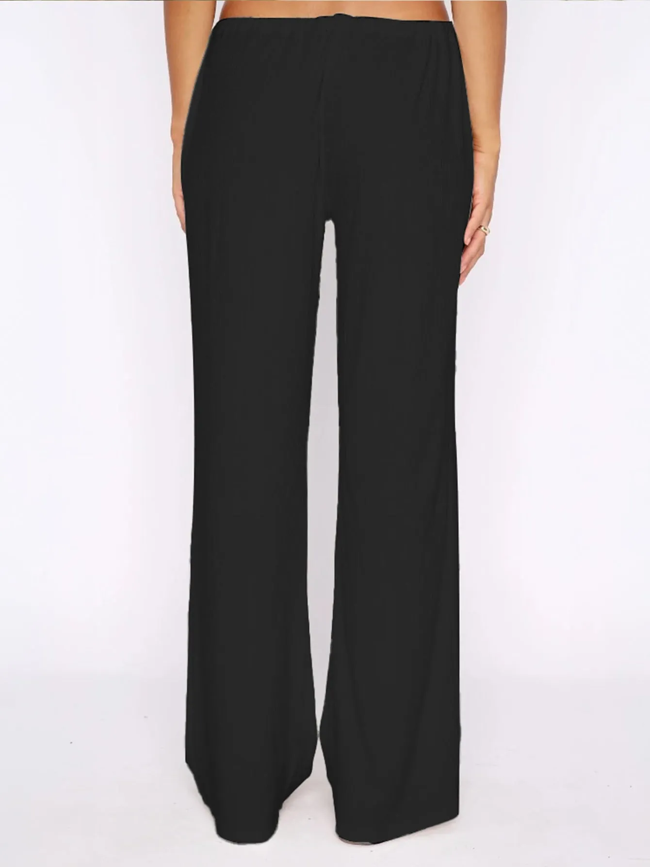 Effortlessly Chic Strapless Bandeau and Wide-Leg Pants Set
