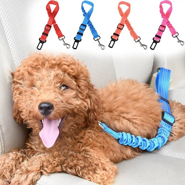 Elastic Reflective Safety Rope Traction Belt for Pet Dogs Supplies Car Seat Orange