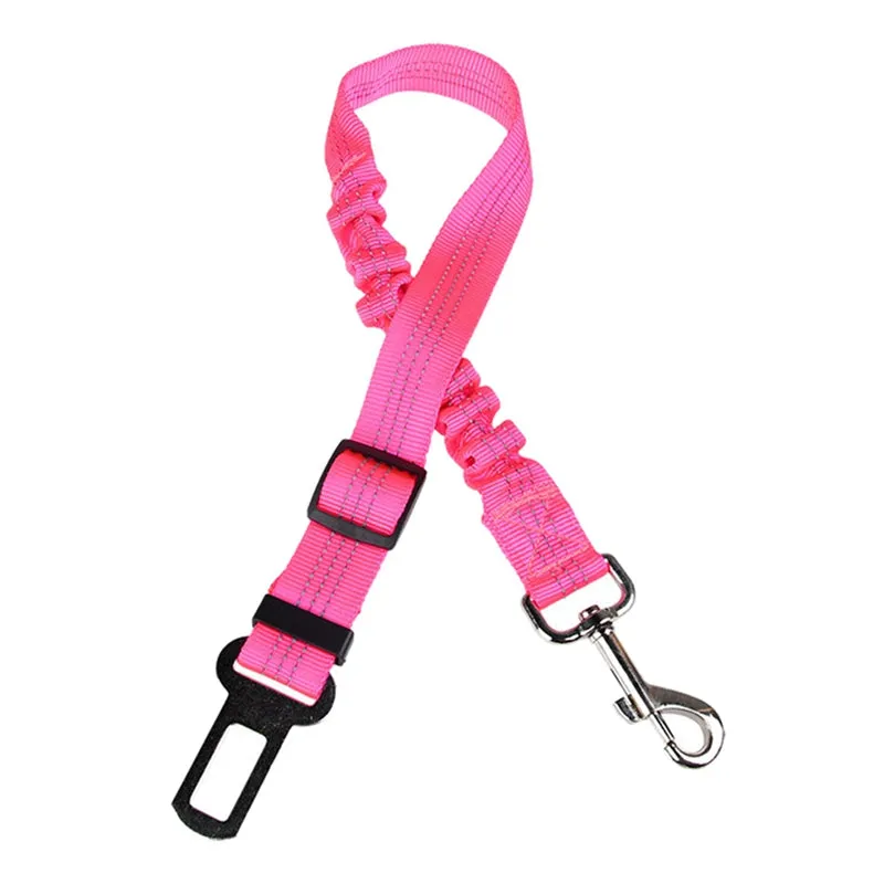 Elastic Reflective Safety Rope Traction Belt for Pet Dogs Supplies Car Seat Orange