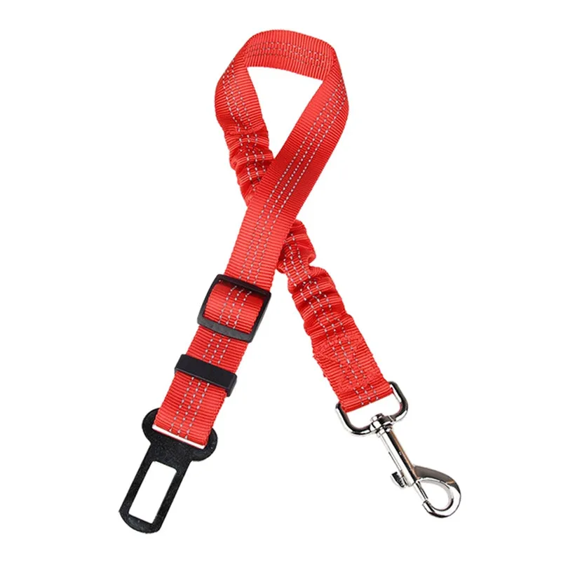 Elastic Reflective Safety Rope Traction Belt for Pet Dogs Supplies Car Seat Orange