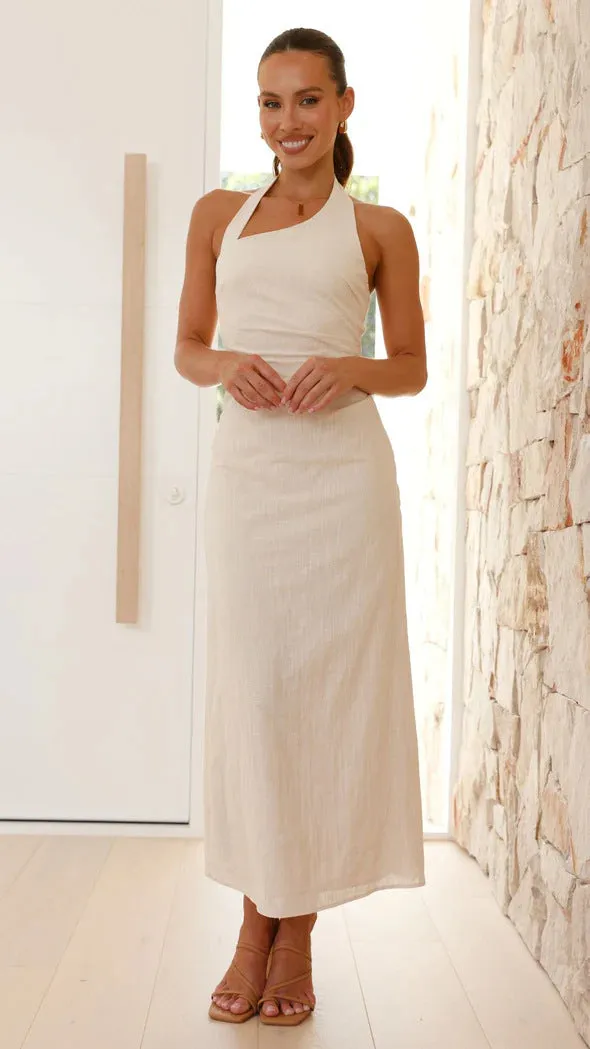 Elegant Halter Neck Backless Maxi Dress for Effortless Summer Glamour