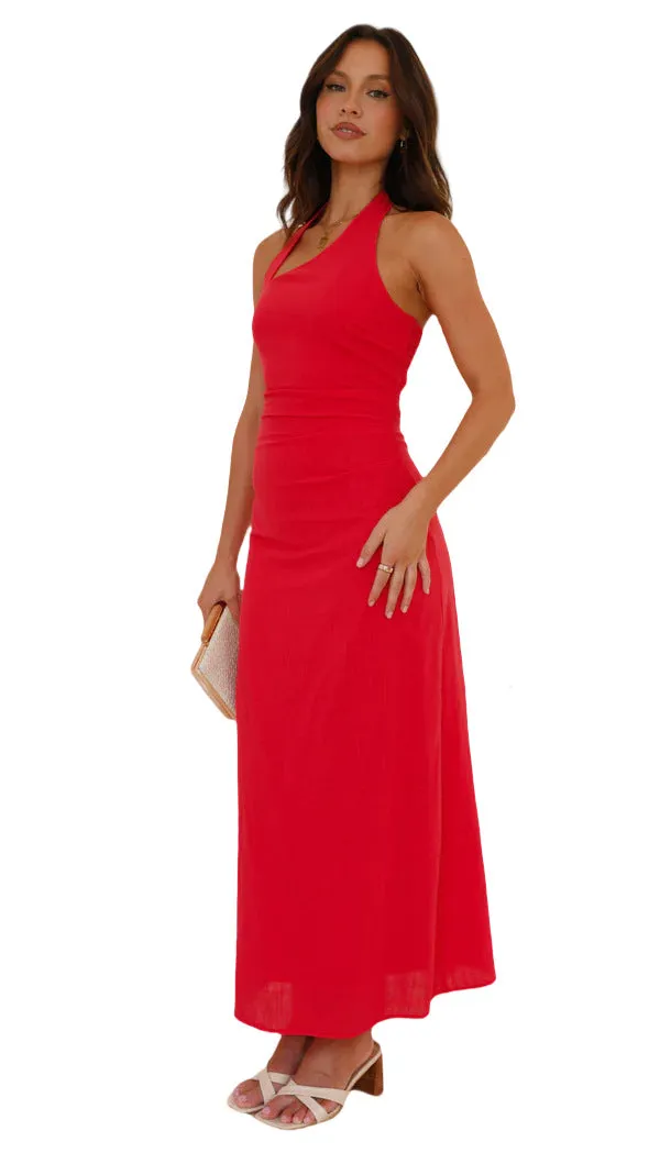 Elegant Halter Neck Backless Maxi Dress for Effortless Summer Glamour