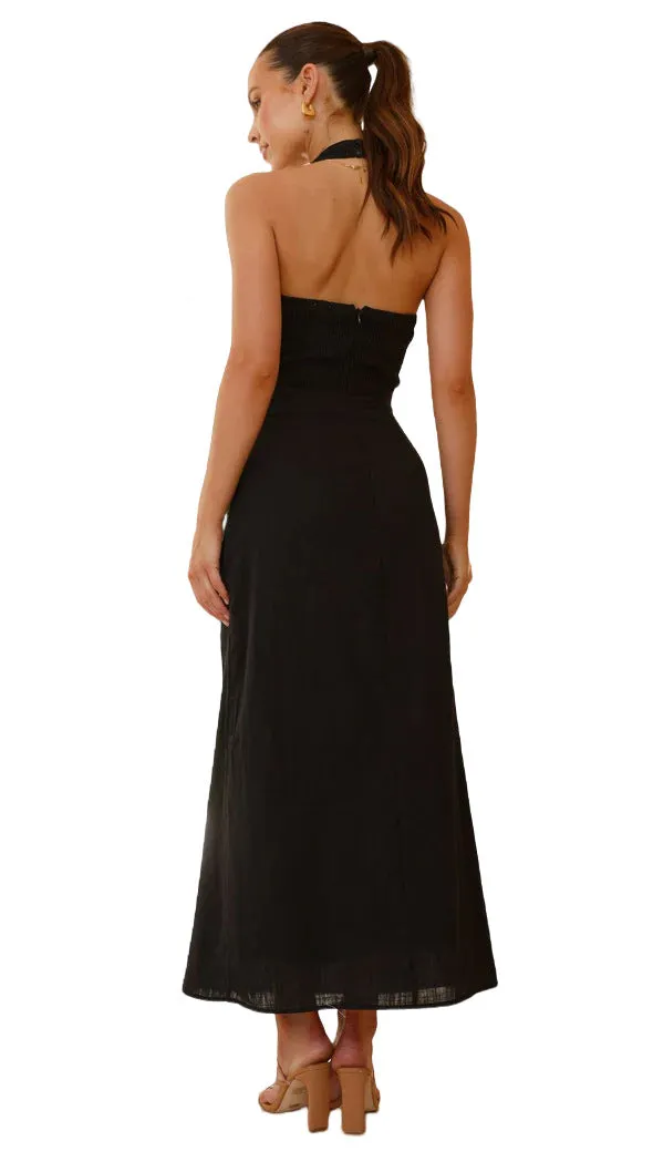 Elegant Halter Neck Backless Maxi Dress for Effortless Summer Glamour