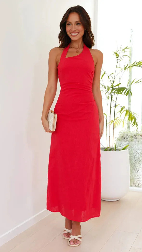 Elegant Halter Neck Backless Maxi Dress for Effortless Summer Glamour