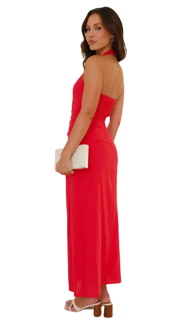 Elegant Halter Neck Backless Maxi Dress for Effortless Summer Glamour