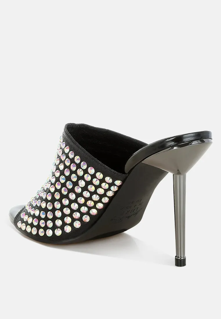 Farasha AB Rhinestone Slip-On Stiletto Heels