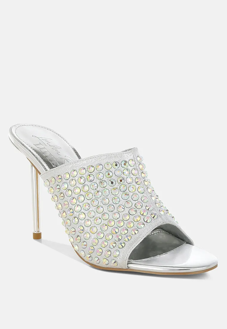 Farasha AB Rhinestone Slip-On Stiletto Heels