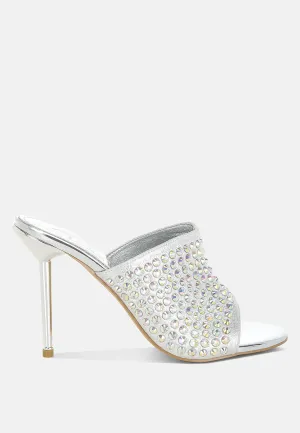 Farasha AB Rhinestone Slip-On Stiletto Heels