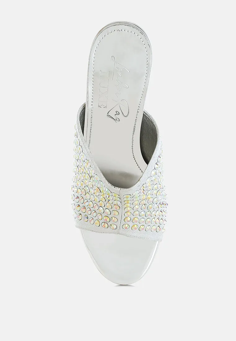 Farasha AB Rhinestone Slip-On Stiletto Heels