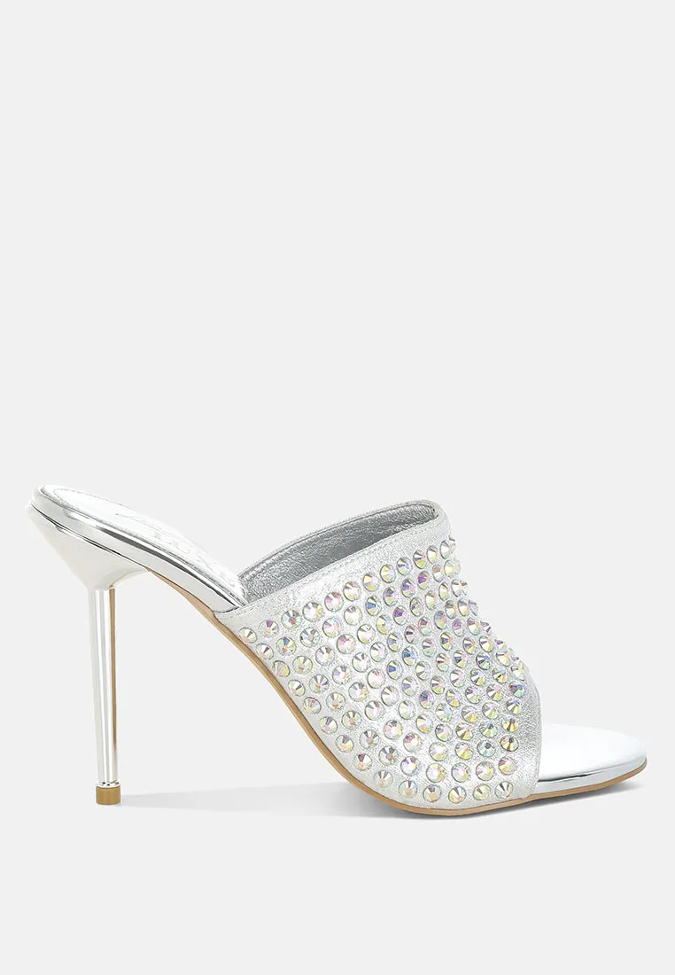 Farasha AB Rhinestone Slip-On Stiletto Heels