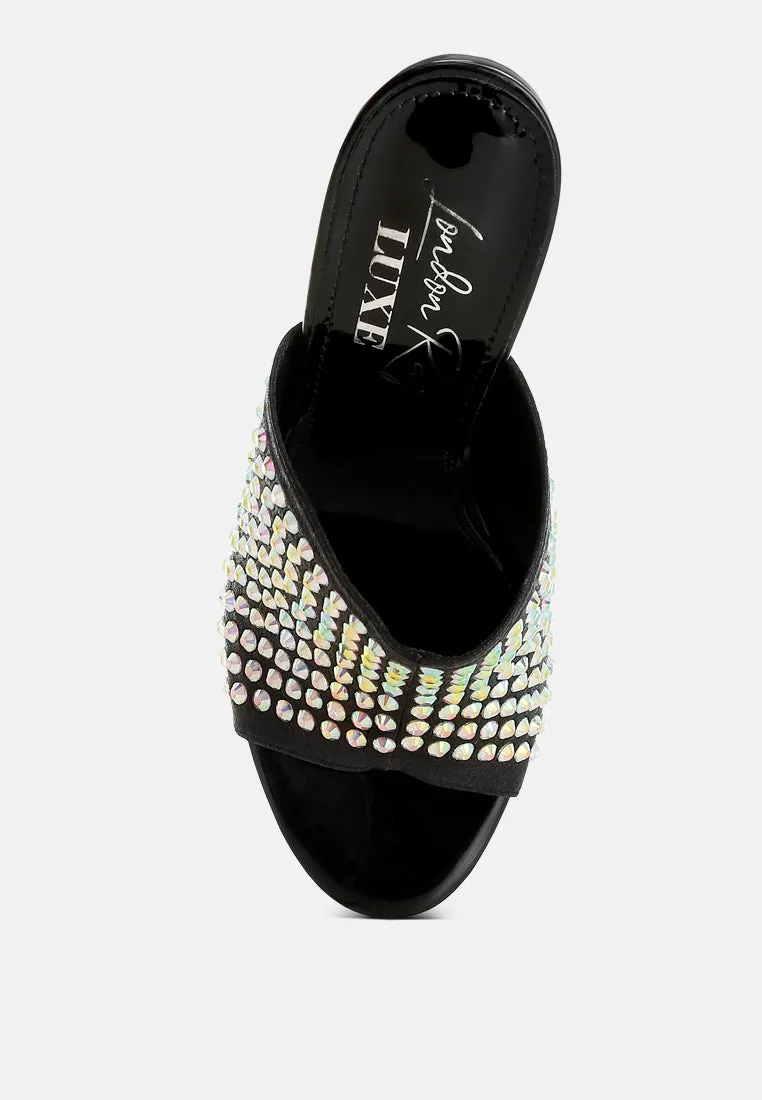 Farasha AB Rhinestone Slip-On Stiletto Heels