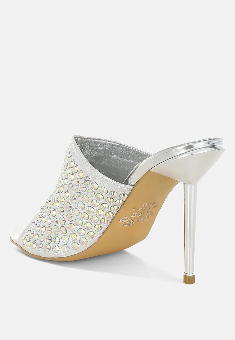 Farasha AB Rhinestone Slip-On Stiletto Heels