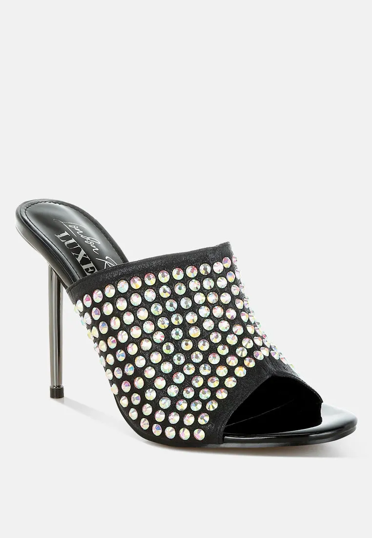 Farasha AB Rhinestone Slip-On Stiletto Heels