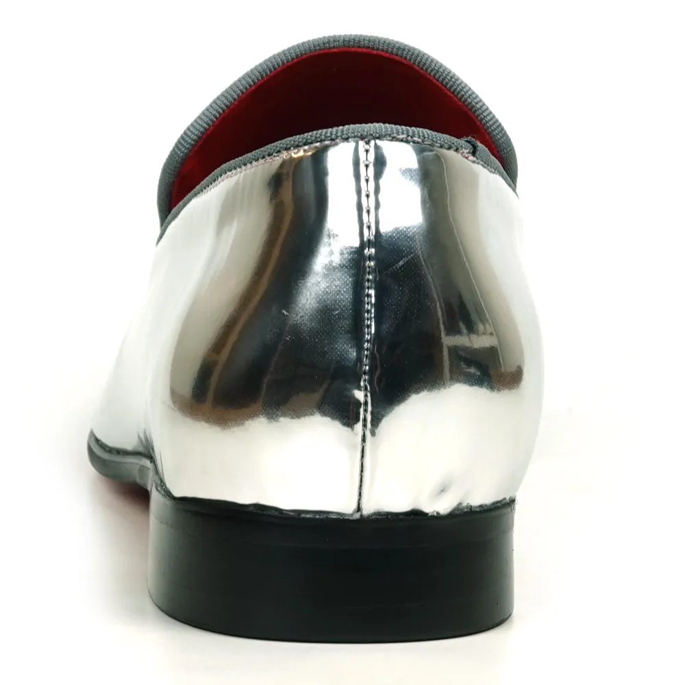 FI-7548 Silver Patent Leather Slip on Loafer Fiesso by Aurelio Garcia