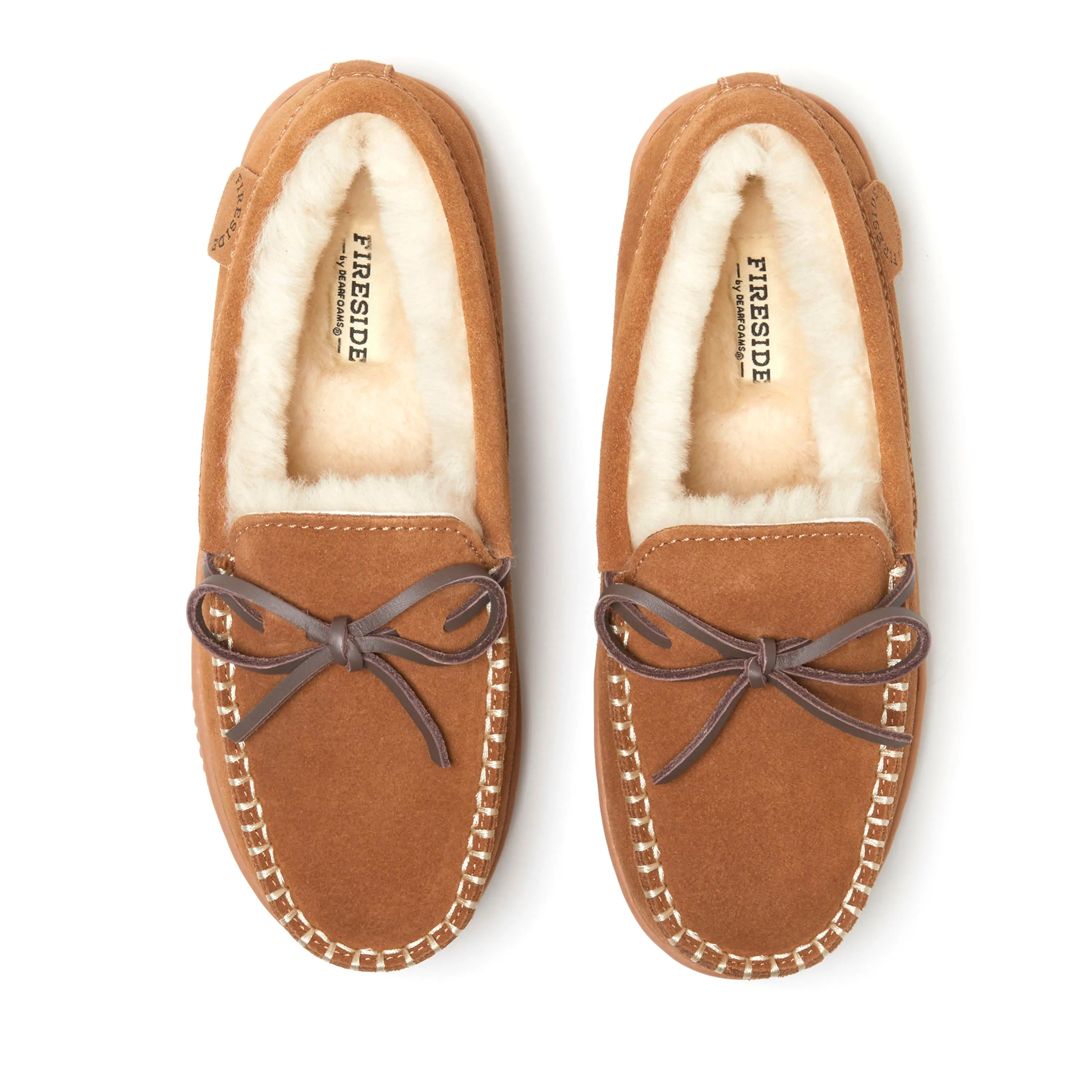 Fireside by Dearfoams Women's Alice Springs Genuine Shearling Moccasin Slipper