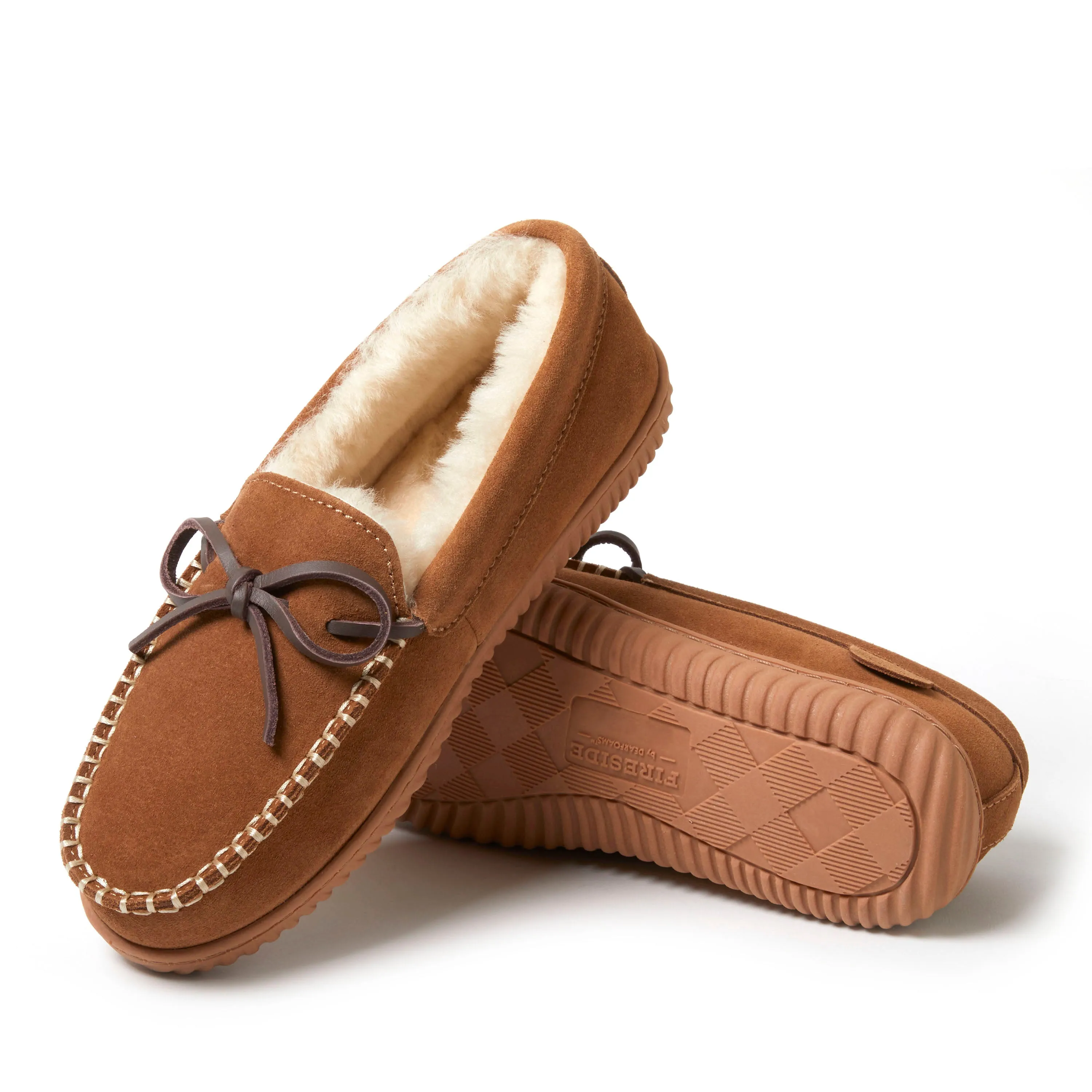 Fireside by Dearfoams Women's Alice Springs Genuine Shearling Moccasin Slipper