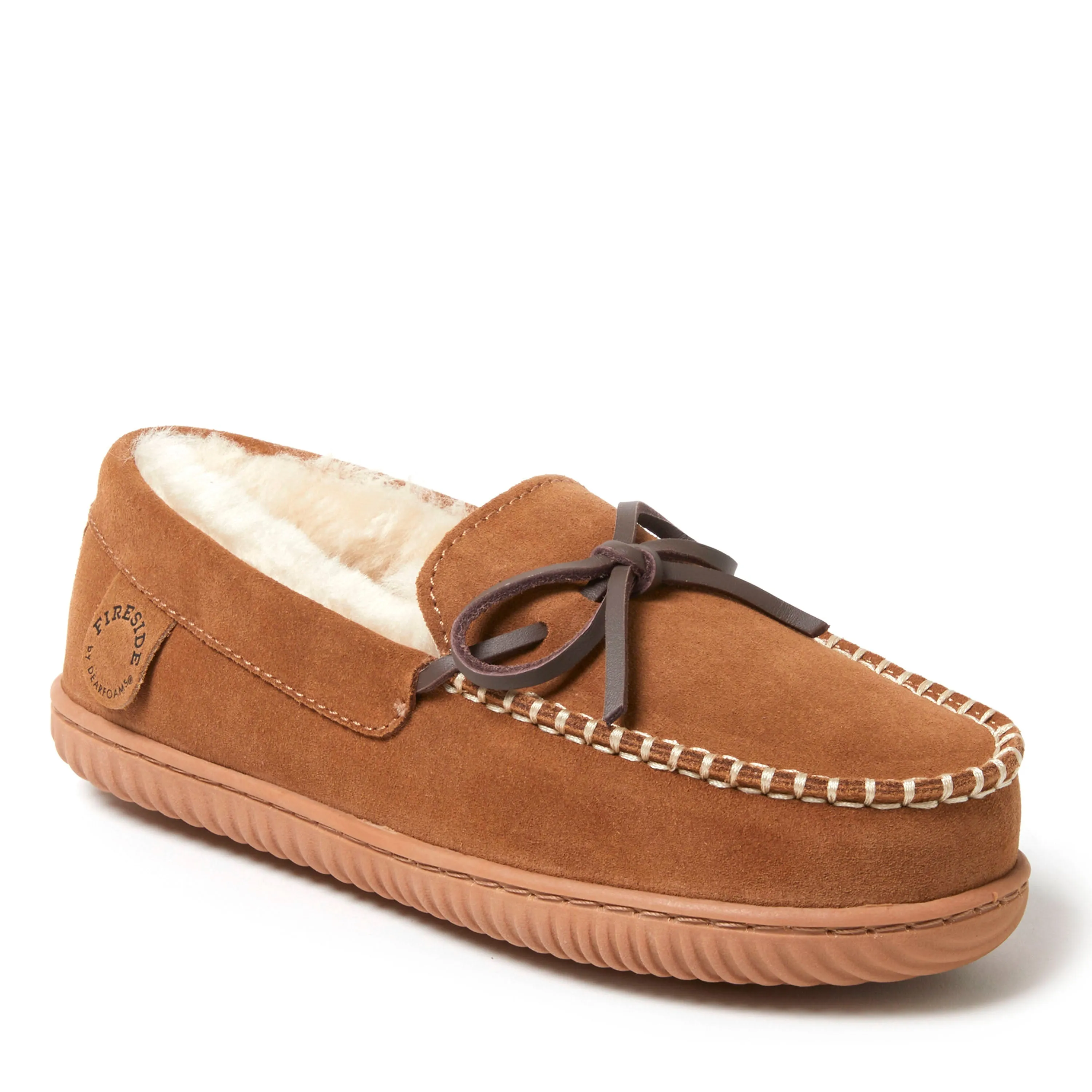 Fireside by Dearfoams Women's Alice Springs Genuine Shearling Moccasin Slipper