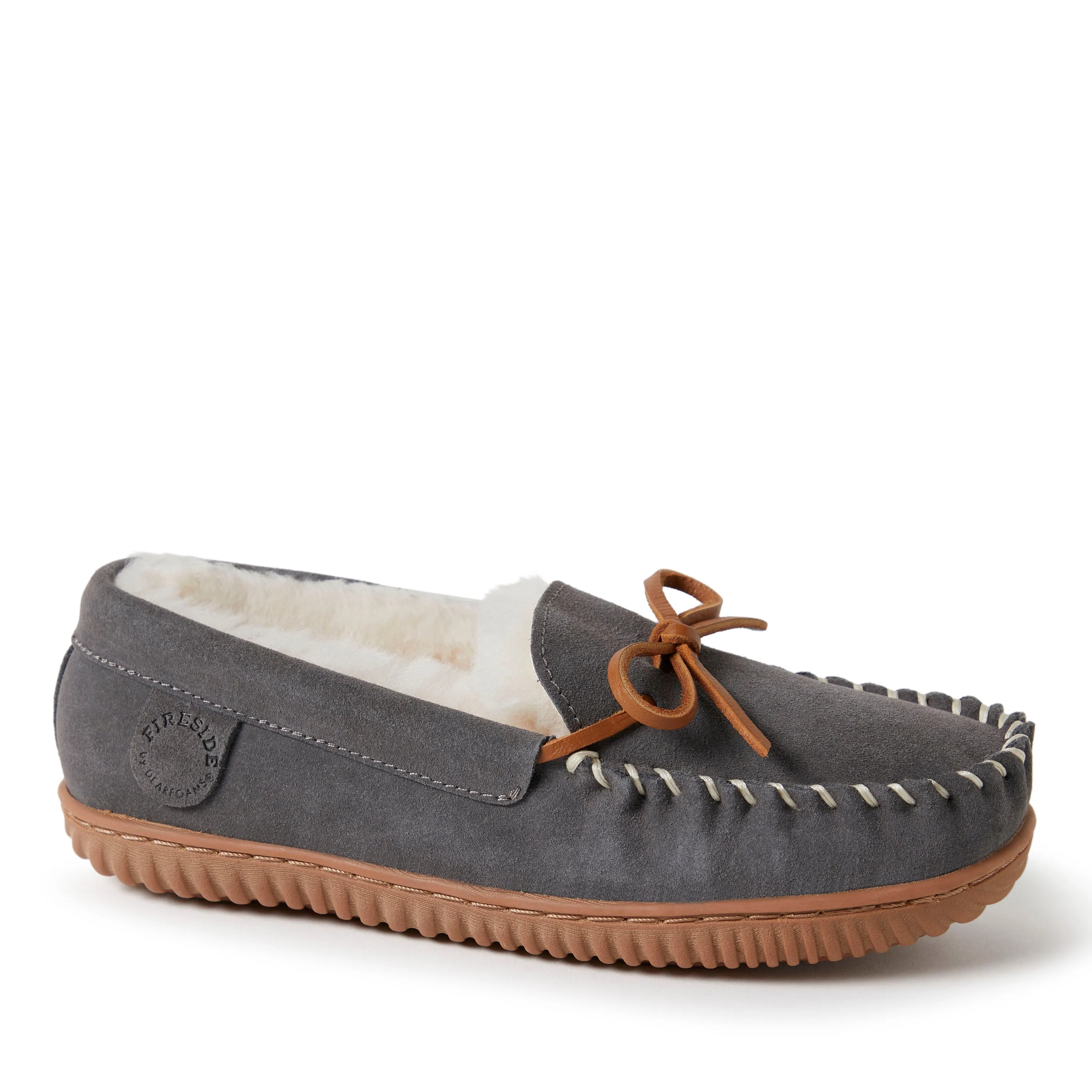 Fireside by Dearfoams Women's Alice Springs Genuine Shearling Moccasin Slipper