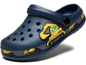 FolHaoth Little Kids Cartoon Garden Clogs, Deepblue