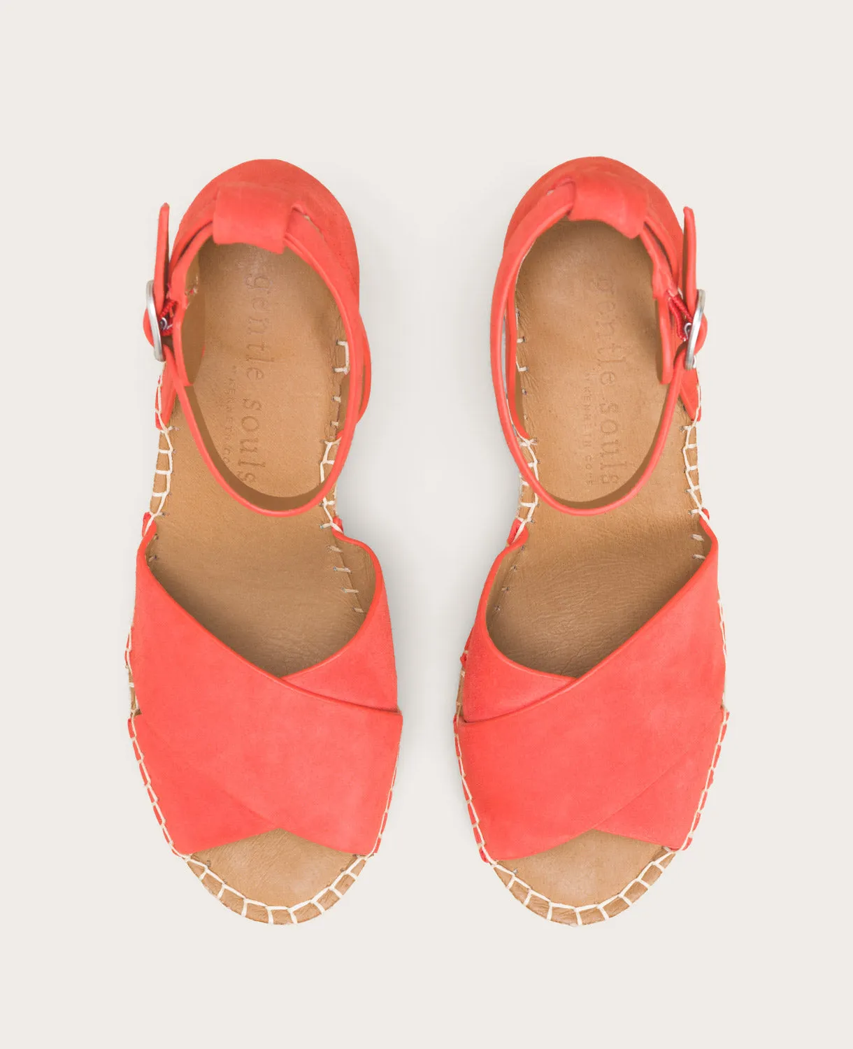 GENTLE SOULS - Charli Suede X-Band Espadrille Wedge Sandal