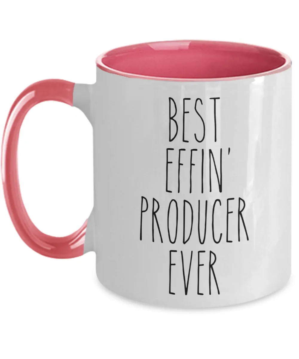 Gift For Producer Best Effin' Producer Ever Mug Two-Tone Coffee Cup Funny Coworker Gifts