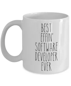 Gift For Software Developer Best Effin' Software Developer Ever Mug Coffee Cup Funny Coworker Gifts