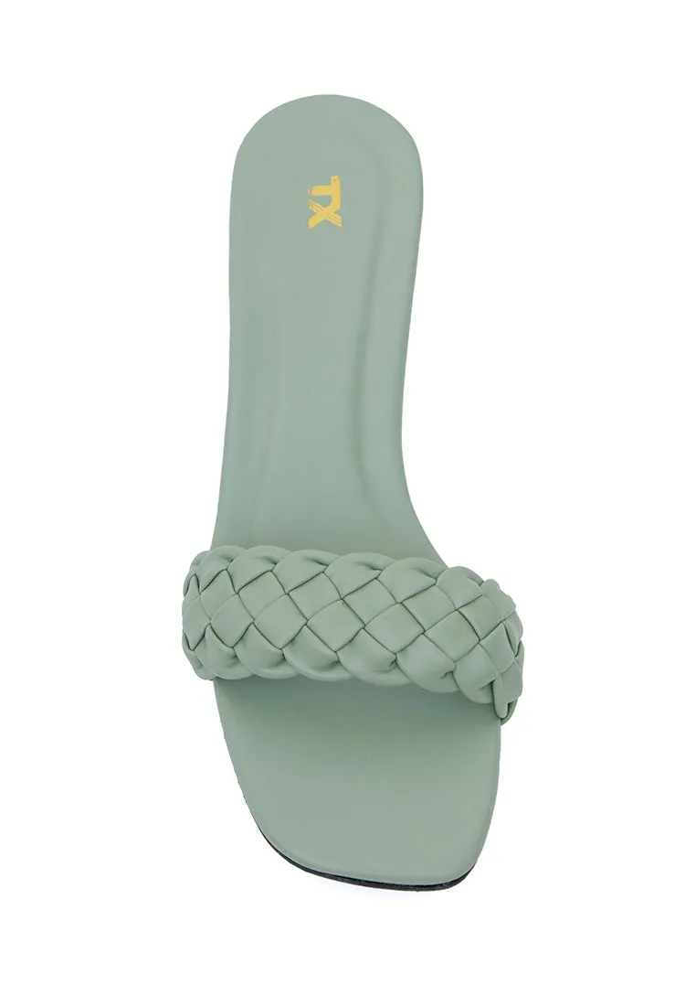Green Braided Heels