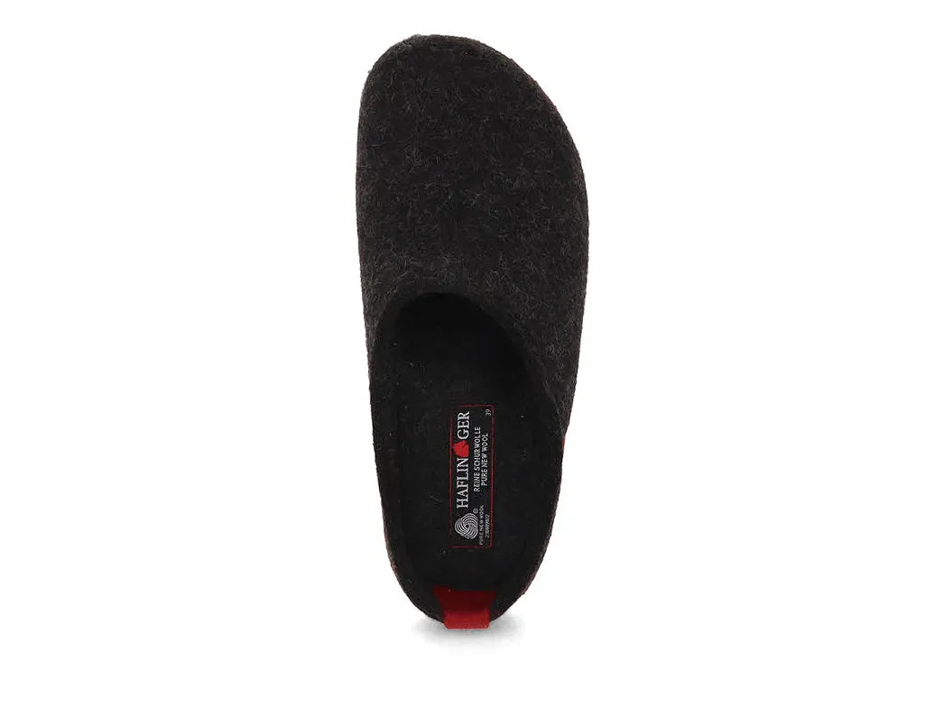 HAFLINGER Men Women Felt Clogs 'Grizzly Origin', graphite